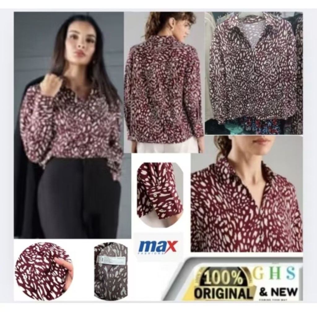 MAX V - NECK  Button Longsleeve Blouse Original Branded