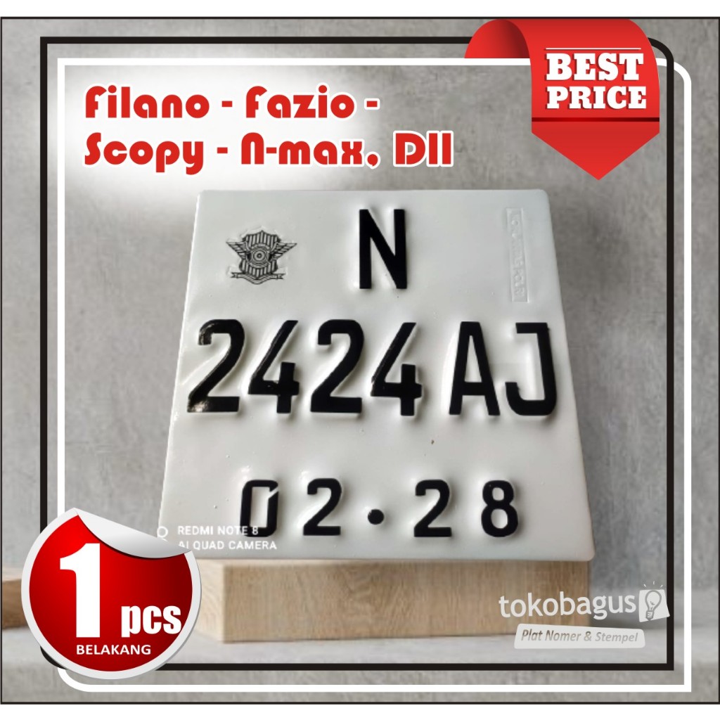 plat kotak vespa cocok untuk semua jenis motor berlogo