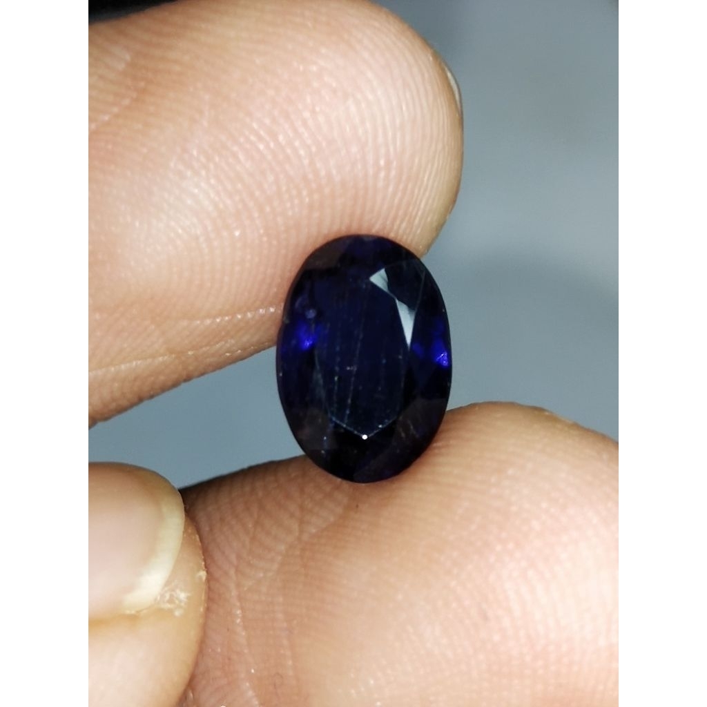 Natural Royal Blue Sapphire Air Memo 10 x 7 x 4.8 mm 1.65 Ct Iolite Super Violet Oval Cutting NTD Sr