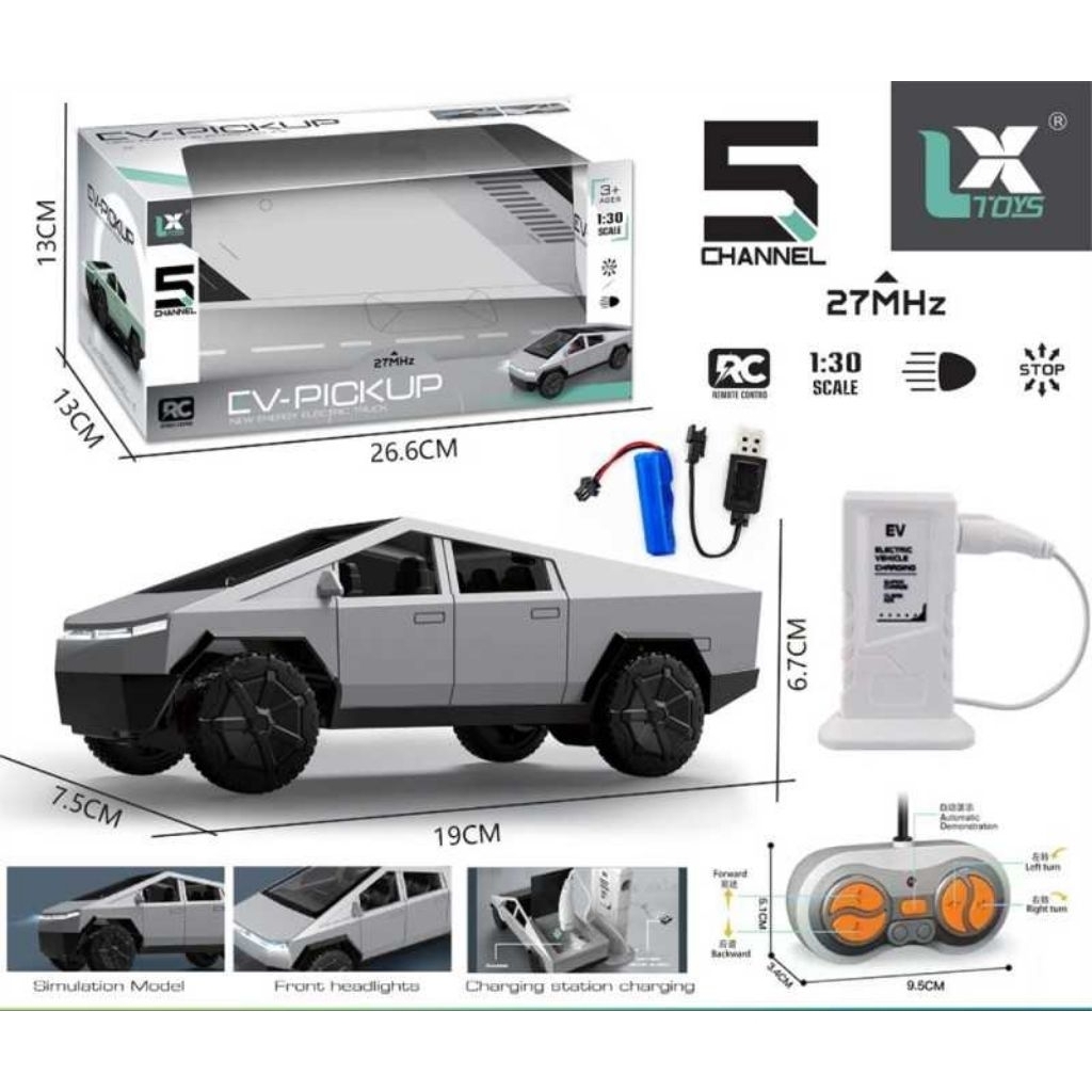 MAINAN RC CYBER TRUCK TESLA BATERAI CHARGE / MAINAN REMOTE CONTROL TESLA CYBER TRUCK EV PICK UP MOBI