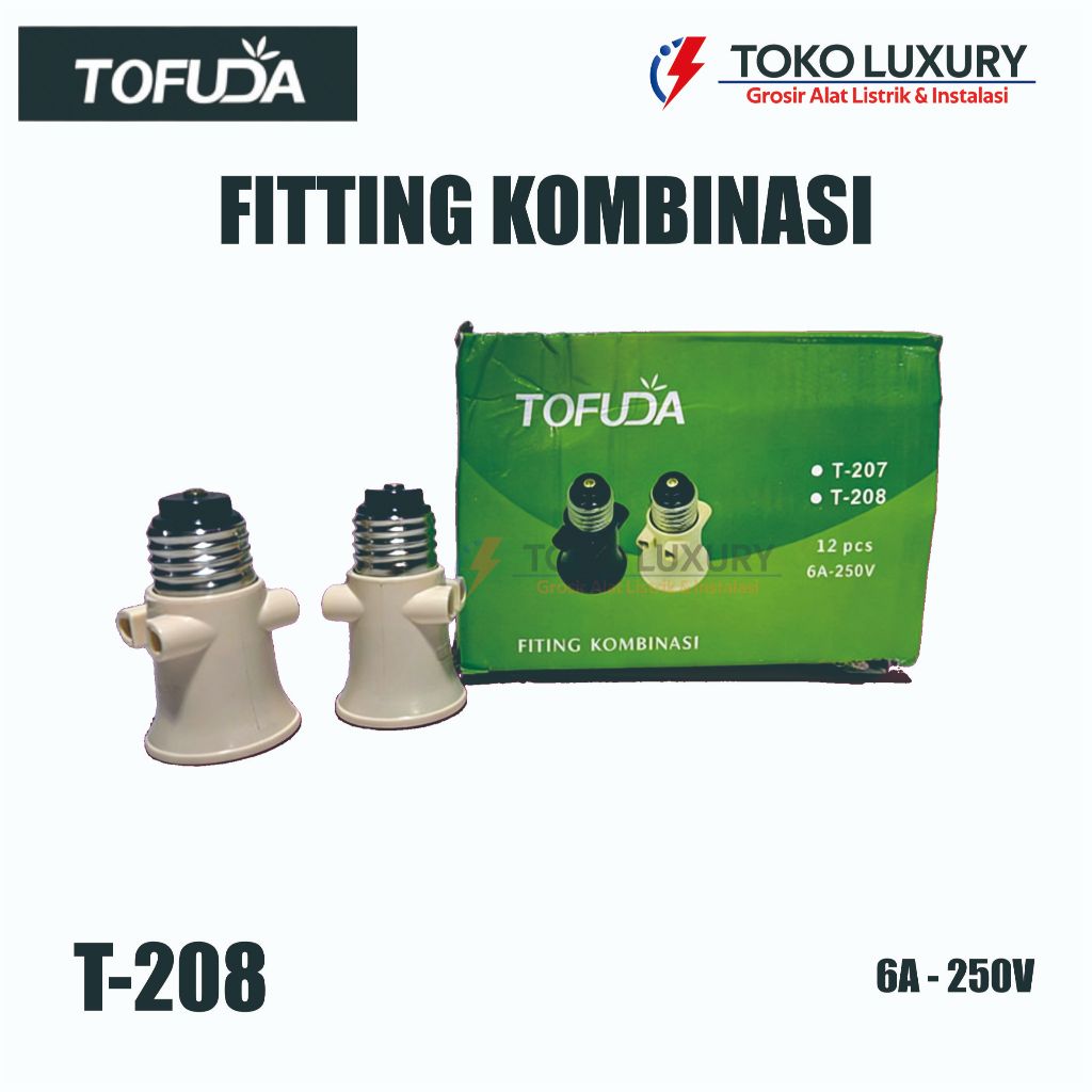 Fitting Kombinasi Tofuda E27 Fitting Lampu Cabang Fitting T Lampu Dudukan Lampu Cabang 2 Fitting T20