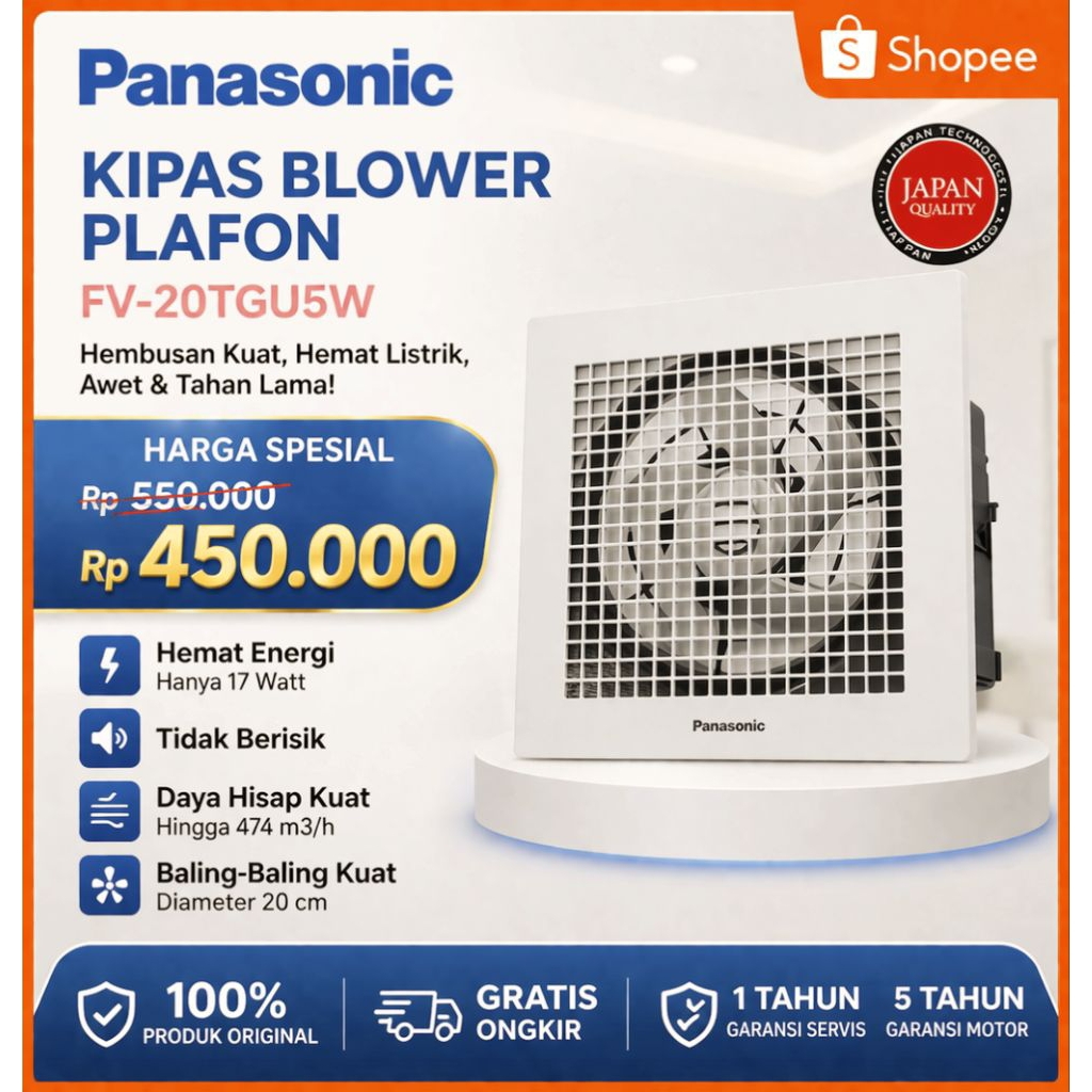 kipas blower Plafon Panasonic FV-20TGU5W