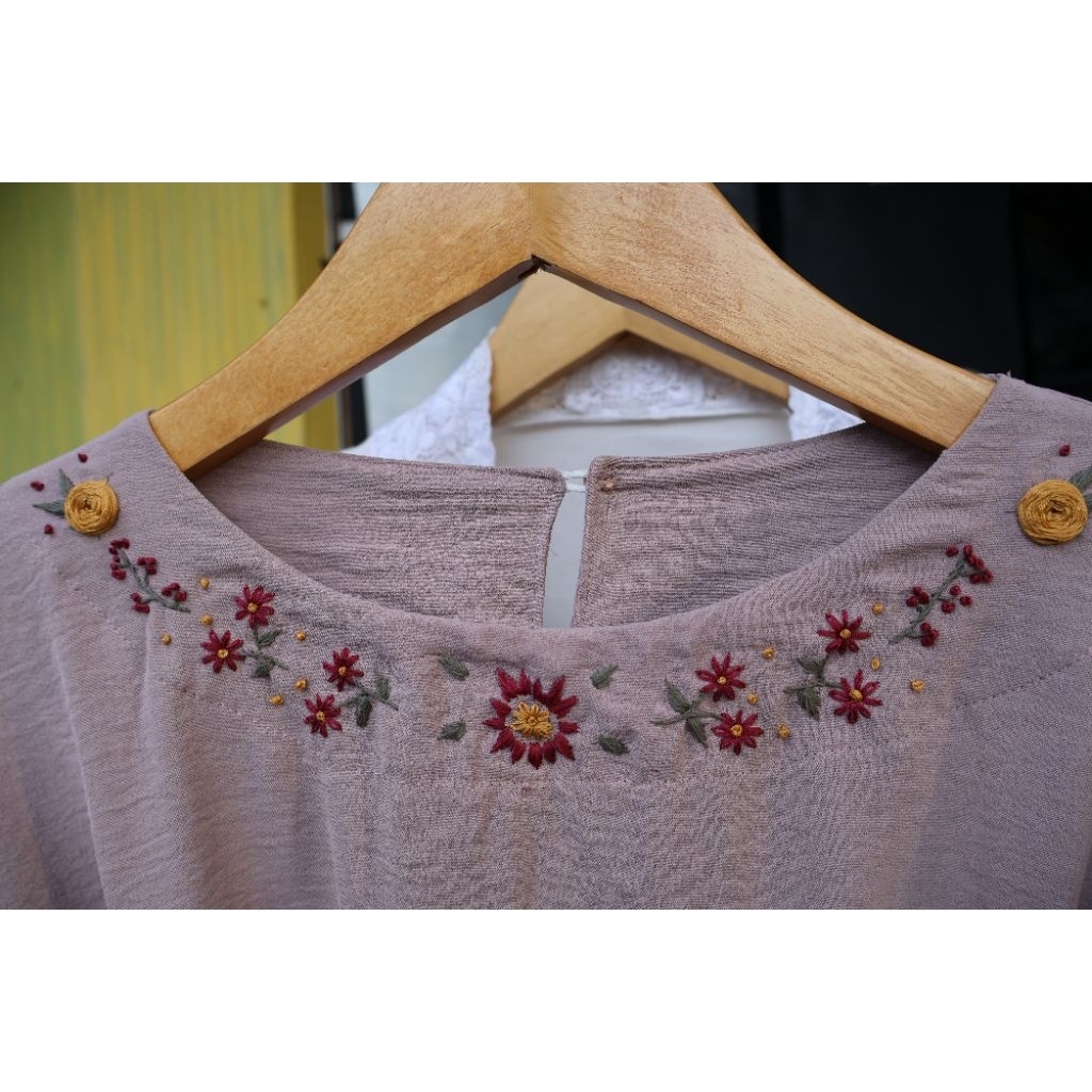 Jasa Sulam Baju Gamis Personal - Sulam Handmade - Embroidery Baju