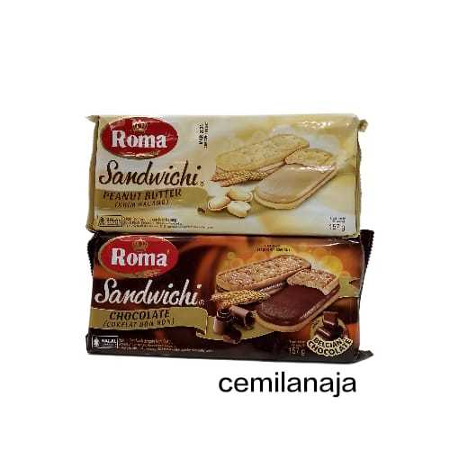 ROMA SANDWICHI RASA COKLAT / PEANUT KRIM SELAI KACANG KUE KERING COKELAT ENAK MURAH