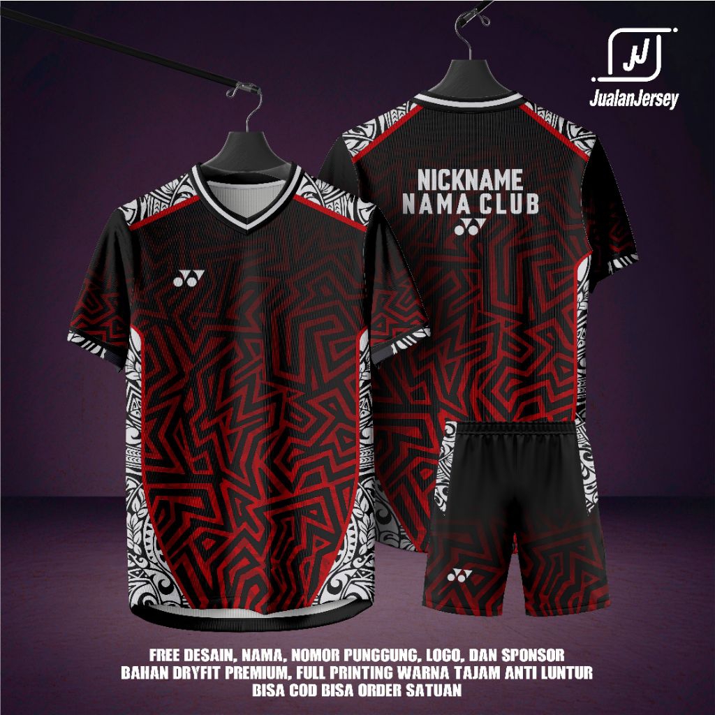 Jersey Kaos Sport Badminton Custom ( Free Custom Design-Nama-Club )