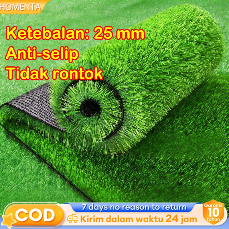 Rumput Sintetis Lebar 2M Rumput buatan​​ Tahan Air Anti UV Rumput Sintetis Meteran Outdoor