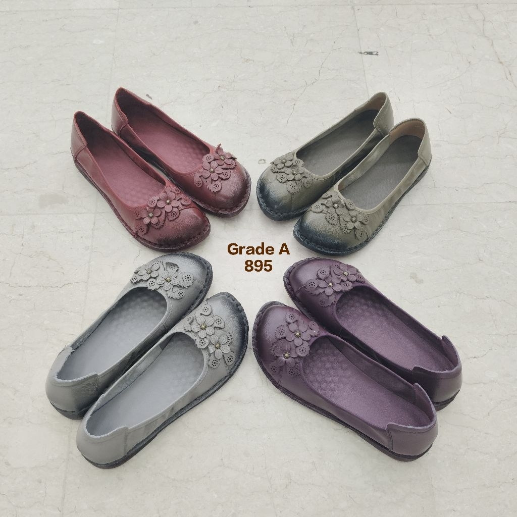 GRADE A | 895 | SEPATU WANITA | KULIT SAPI | FLATSHOES | IMPORT