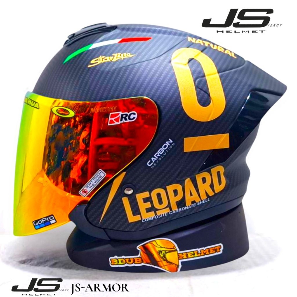 Helm JS Armor Carbon Dof Leopard spoiler 3D original JS ARMOR