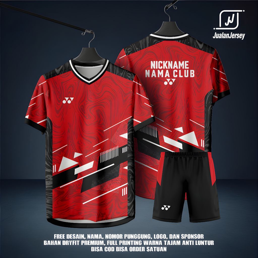 Jersey Kaos Sport Badminton Custom ( Free Custom Design-Nama-Club )