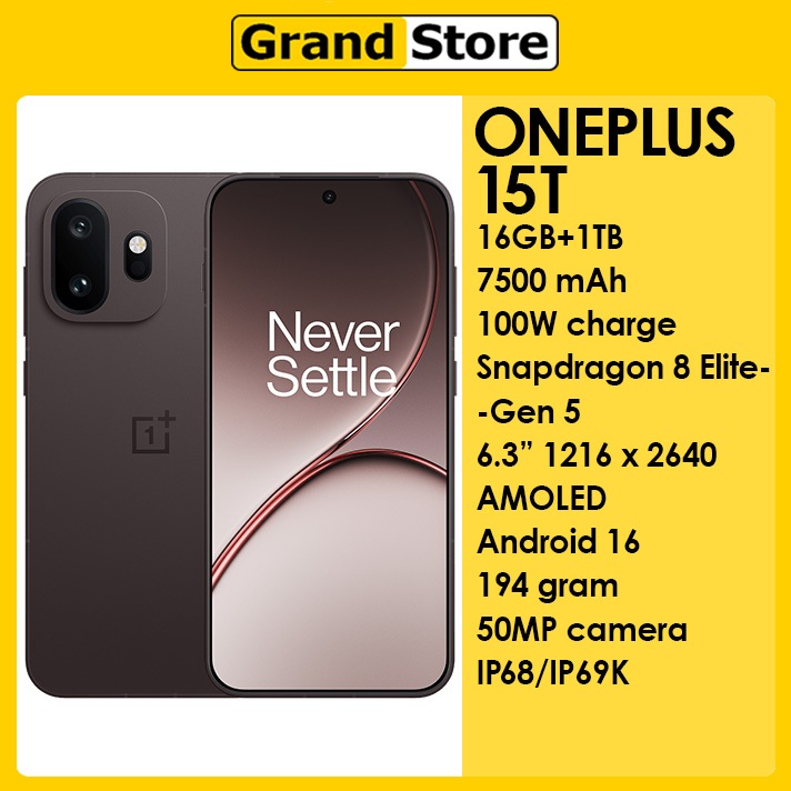 Oneplus 15T 5G 16GB+1TB 7500mAh Snapdragon 8 Elite Gen 5 6.3" AMOLED Android 16