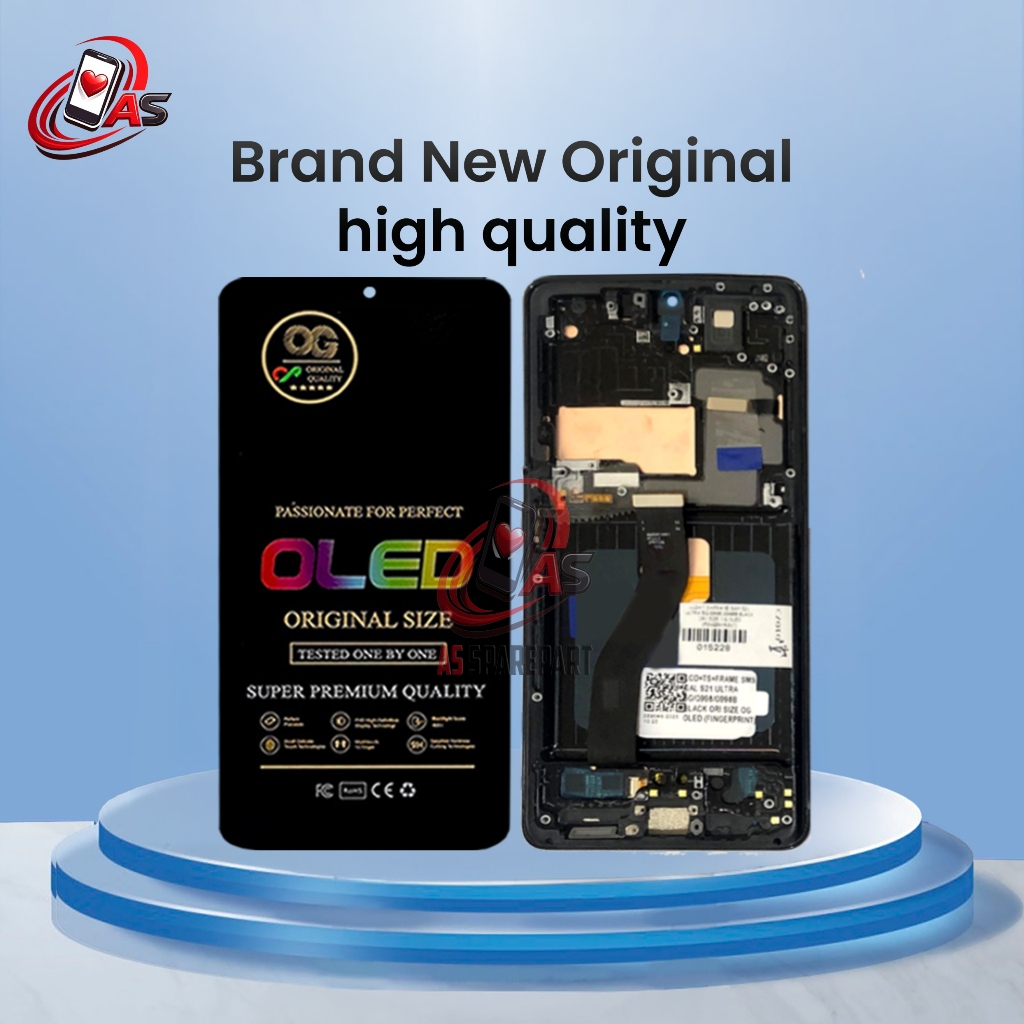 LCD TOUCHSCREEN + FRAME SAMSUNG S21 ULTRA 5G / G998 / G998B BLACK ORI SIZE OG OLED (FINGERPRINT)