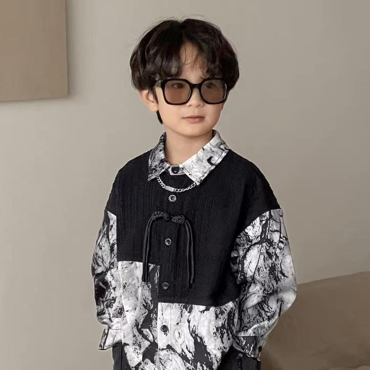 Kemeja Lengan Panjang Anak untuk Anak Lebih Besar Gaya Hanfu Atasan Modis