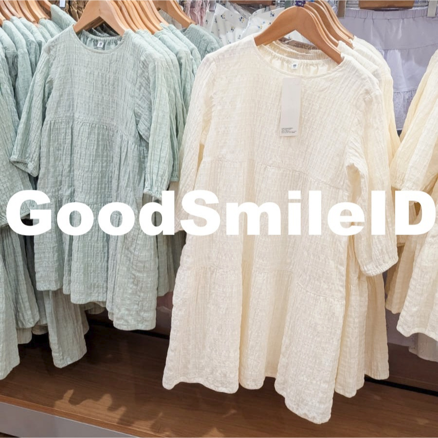 NEW GIRLS Gaun Gather Kerut Lengan 3/4 Shirring Dress Long Sleeve KIDS Anak Perempuan Remaja Wanita 