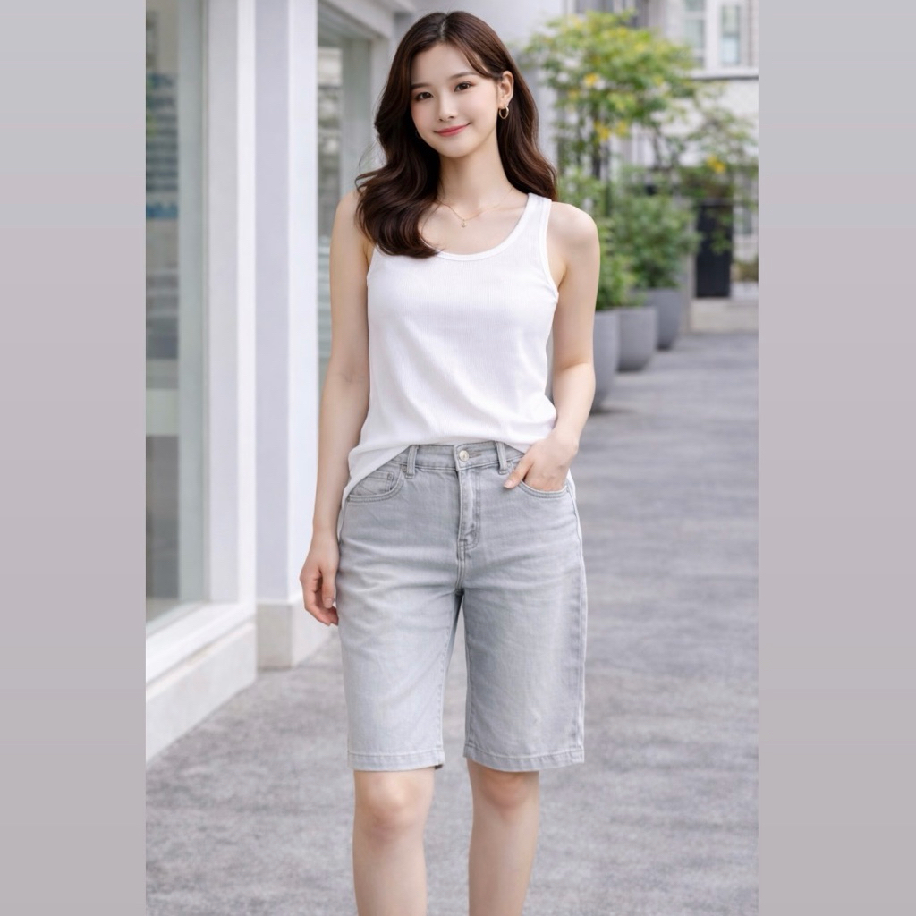 RF(LNS) - Celana Bermuda Denim Wanita T2000