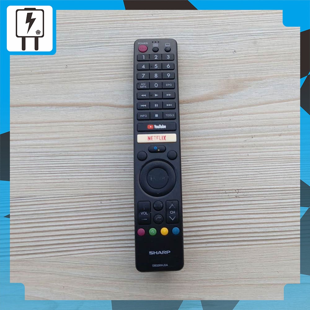 Remot TV Sharp Android Youtube Netflix Voice Assistant PLD40AD8959 Remote LED GB326WJSA Original 2T-