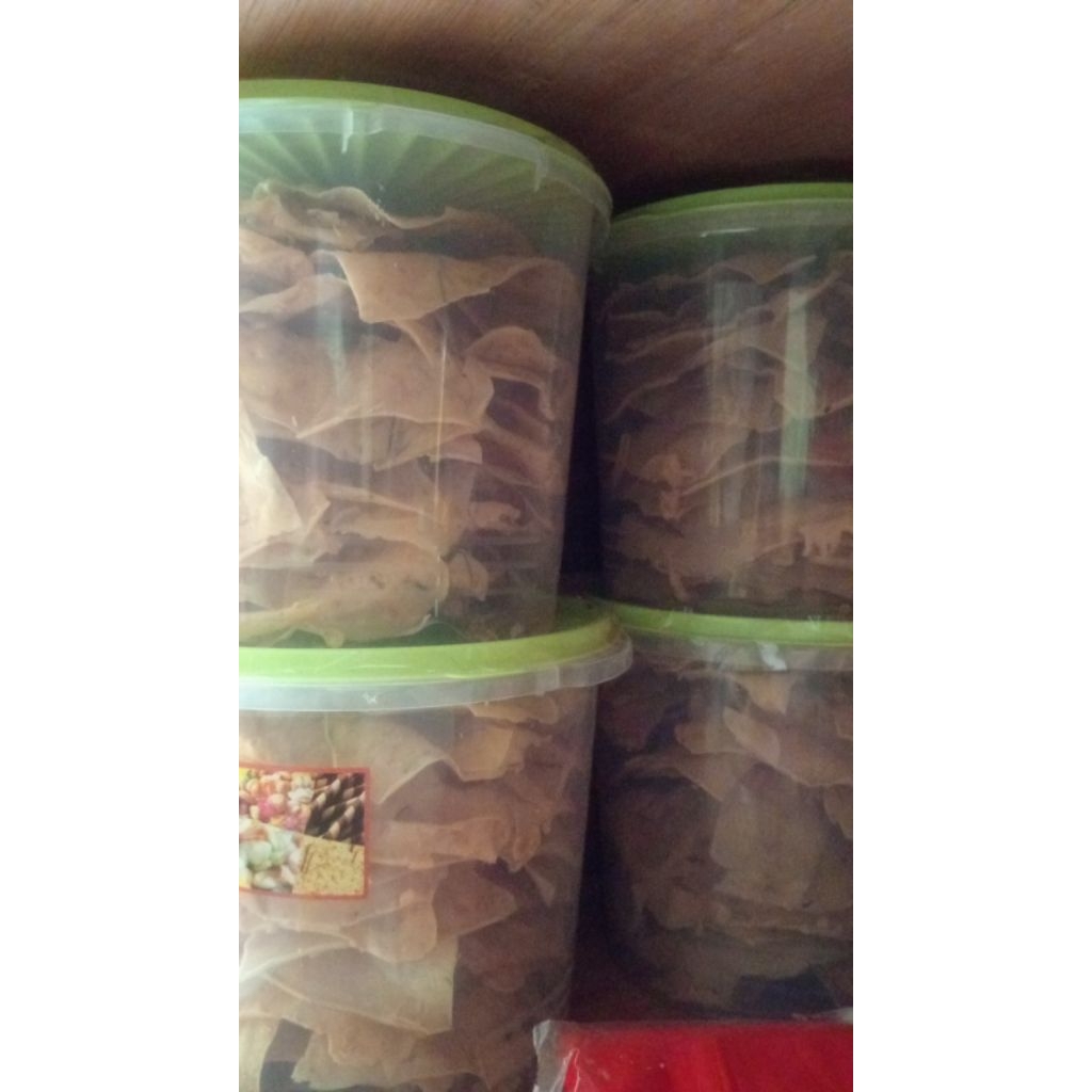 peyek kacang tanah,rebon,kacang ijo toples 5 liter