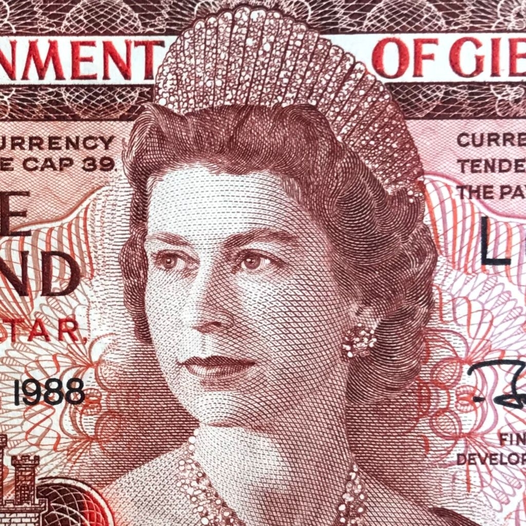 1 One Pound Goverment of GibralTar,1988, aUNC