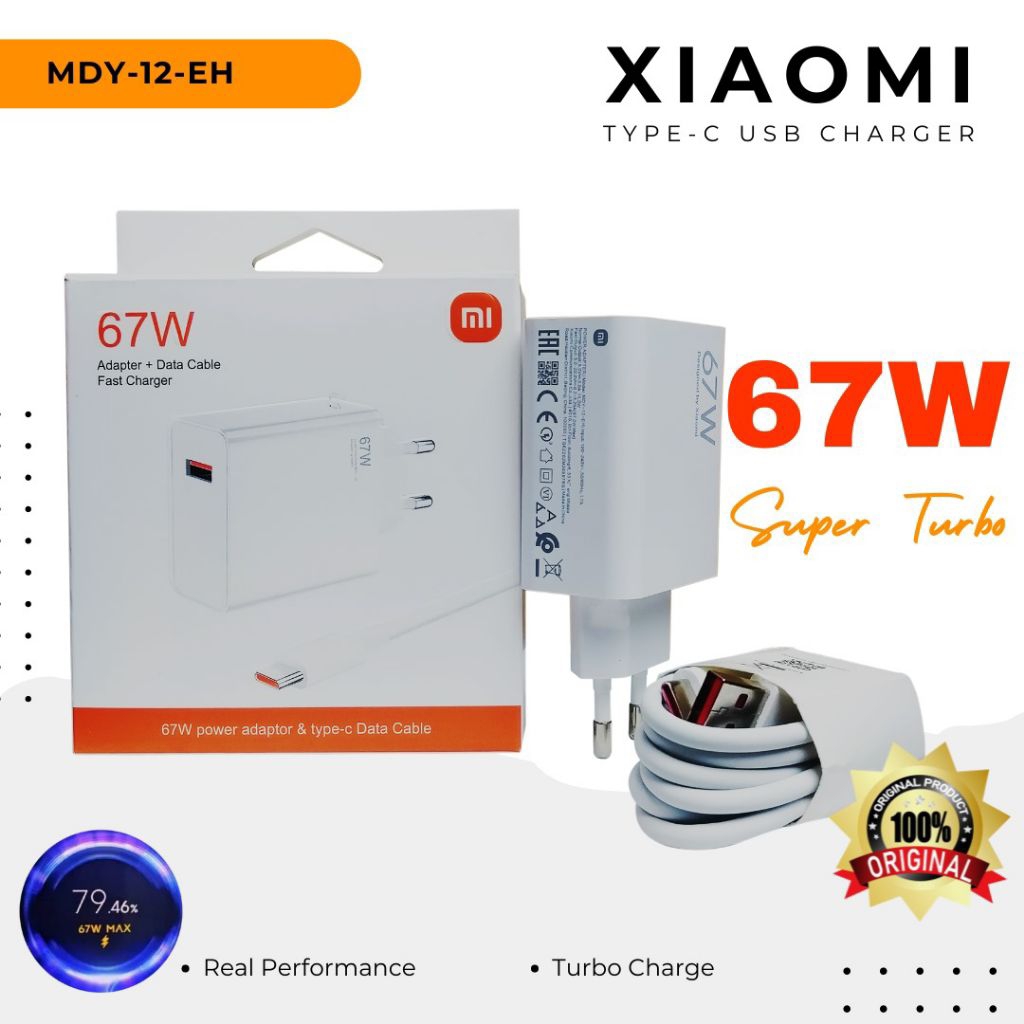 CHARGER XIAOMI ORIGINAL TYPE C SUPPORT TURBO CHARGER