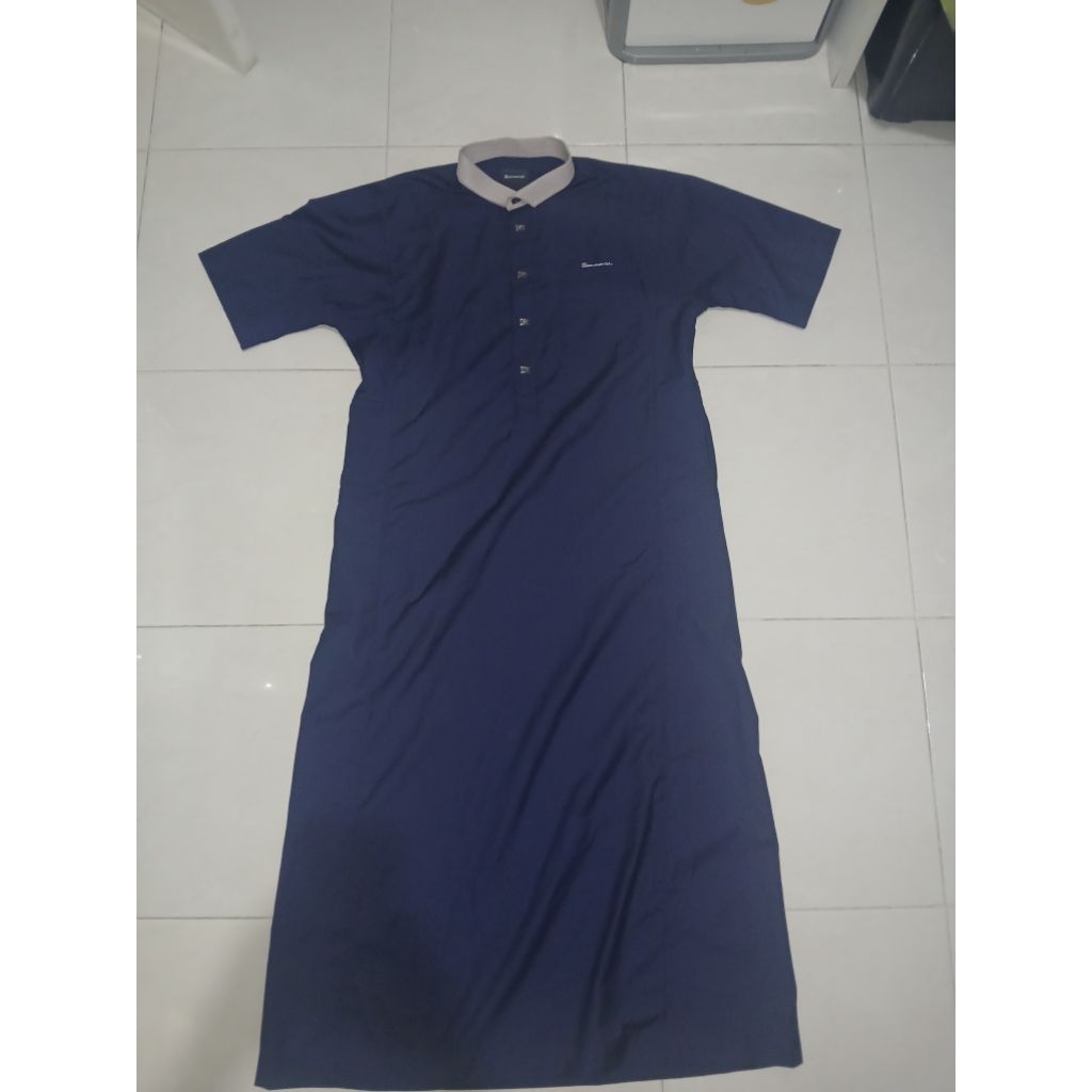 preloved gamis samase pria warna biru tua ukuran 56