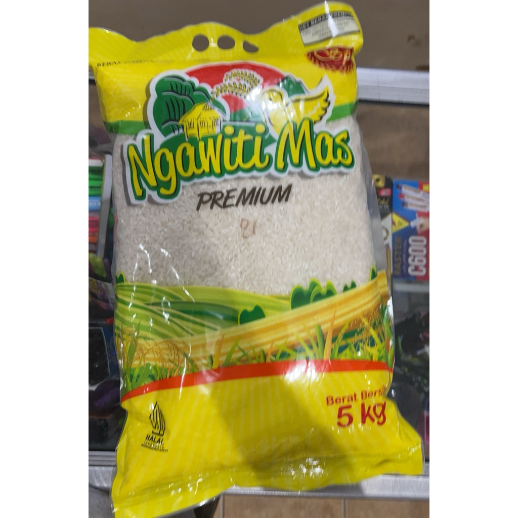 Beras Premium Ngawiti 5 kg - Pulen, Putih, Aroma Wangi