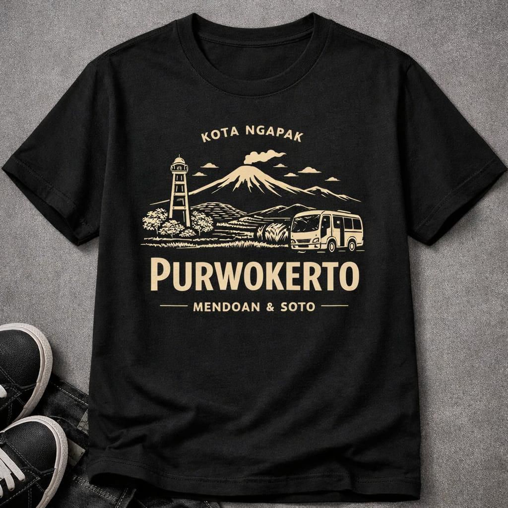 Kaos T-Shirt KOTA NGAPAK PURWOKERTO Kaos Distro Viral Unisex