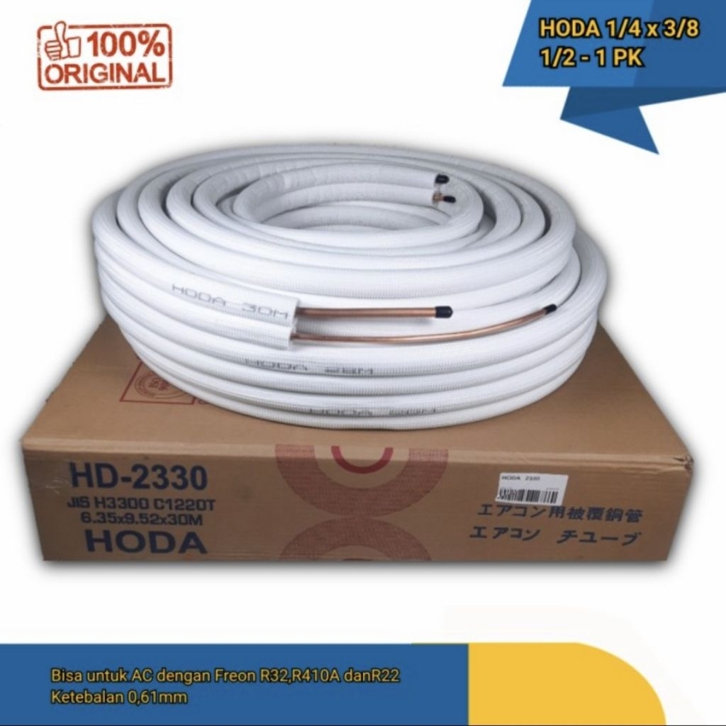 ORIGINAL SELANG PIPA AC HODA 1/2pk 3/4pk 1pk METERAN / SELANG AC HODA PERMETER