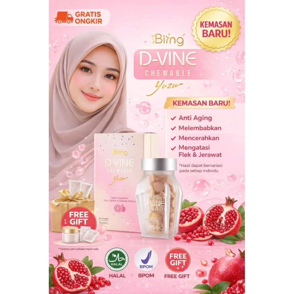 [GRATIS ONGKIR] DVINE D VINE COLLAGEN KOLAGEN PEMUTIH ASLI ORIGINAL 60 BUTIR