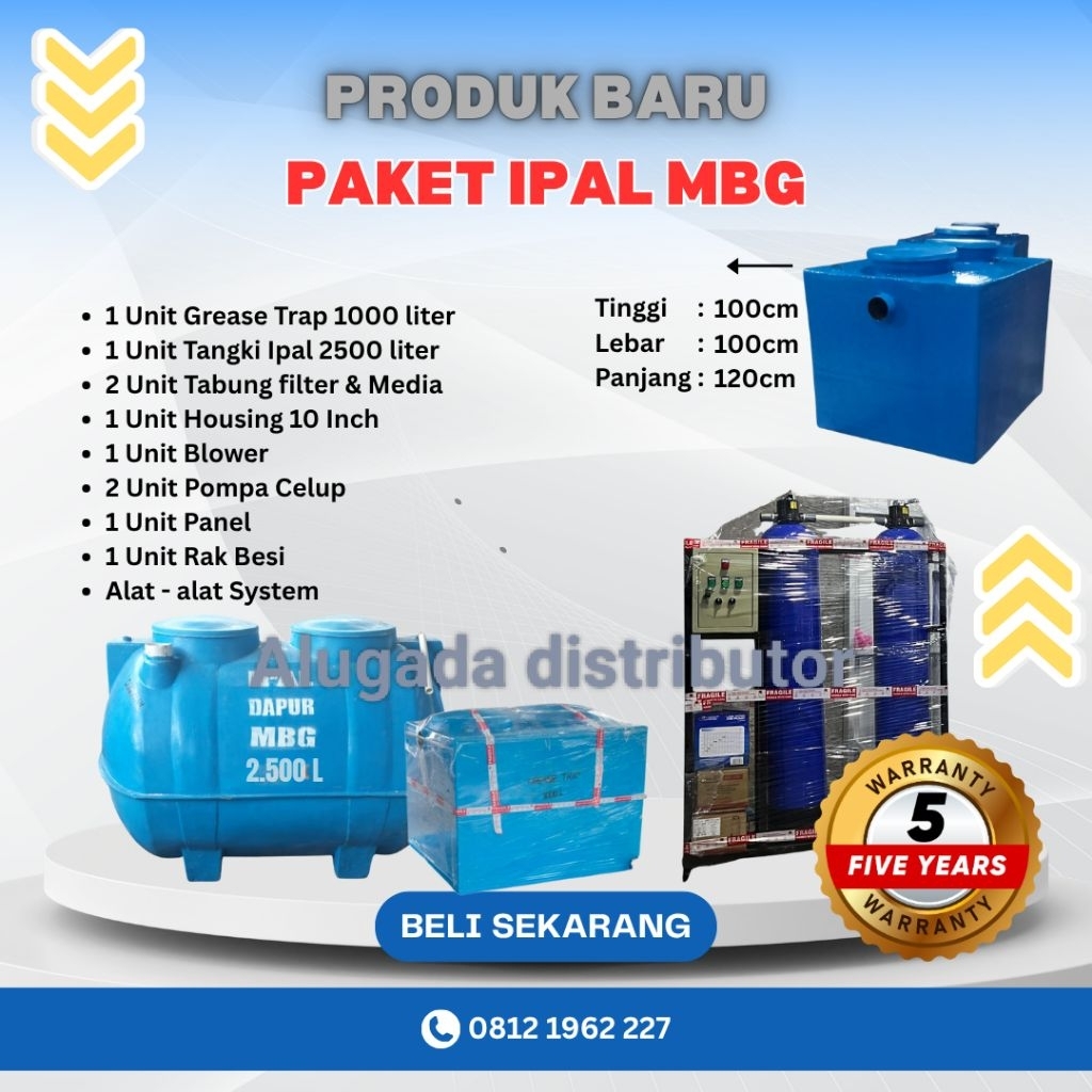 Bio IPAL MBG 3000 LITER ,Grease Trap 1000 liter harga 1 set