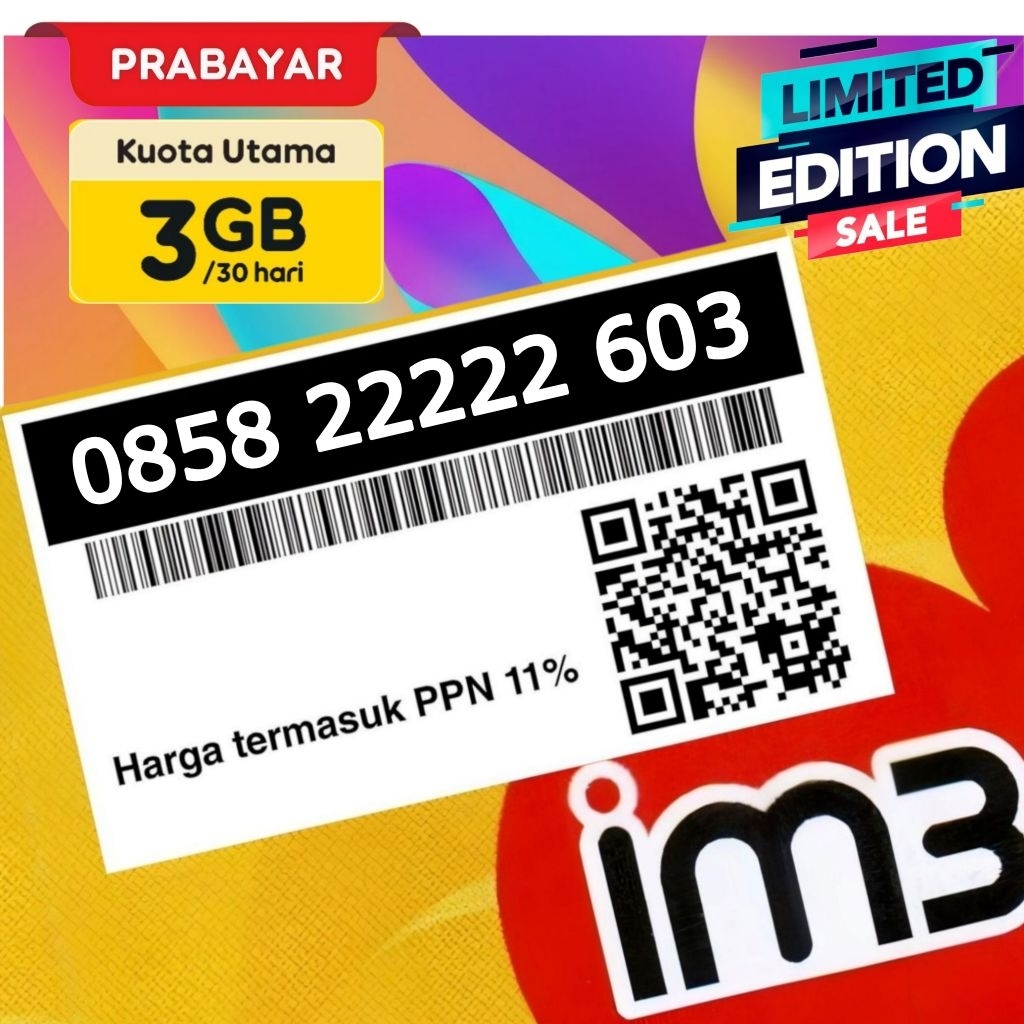 Kartu Perdana IM3 Prabayar Nomor Cantik Indosat 4G/5G Bacth 1
