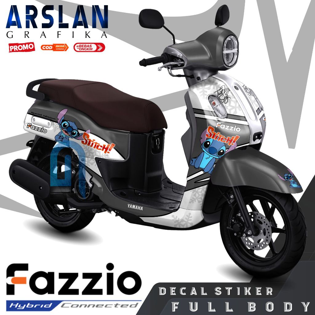 Decal FAZZIO Full Body Custom Stiker Motor FAZZIO Kalcer 2025 Set LIst Stiker Variasi STITCH