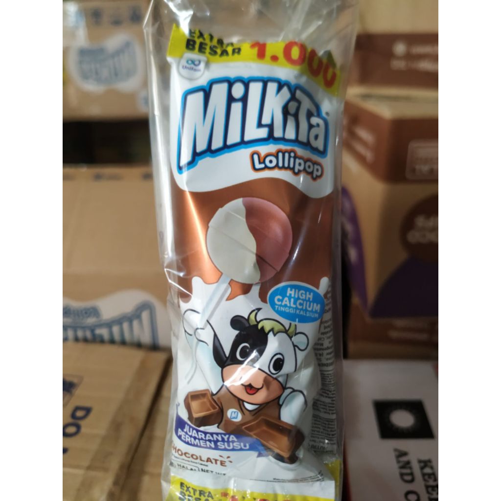 MILKITA PERMEN LOLLIPOP ASSORTED HANGER ECER 1000 1 BAG 30 PCS @9gr