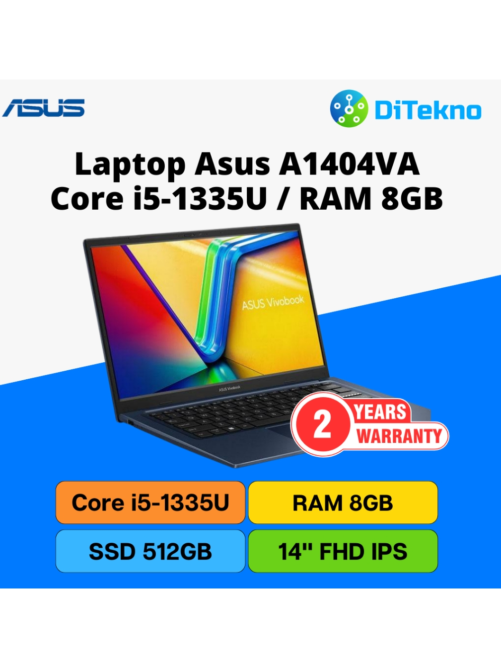 Laptop Asus Vivobook A1404VA Core i5 1335U SSD 512GB RAM 8GB