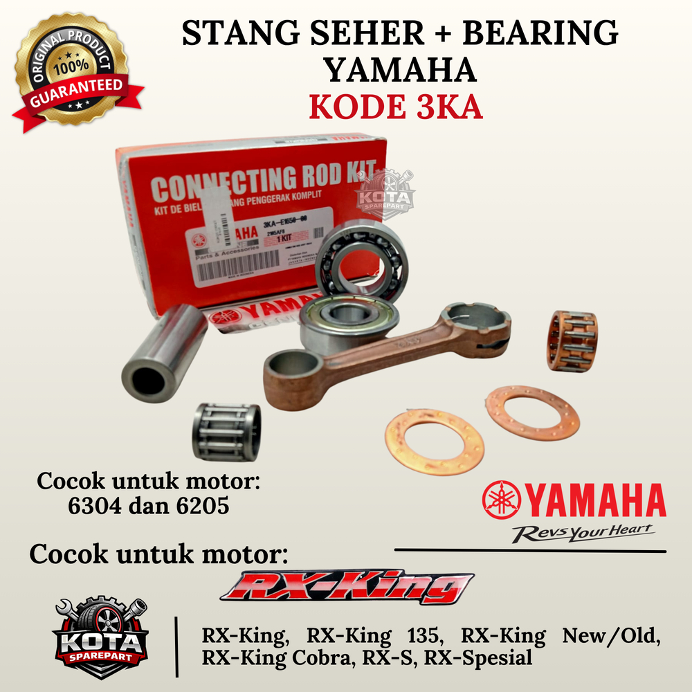 STANG SEHER + BEARING SET ORIGINAL YAMAHA KODE 3KA UNTUK MOTOR RX-KING, RX-KING OLD/NEW, RX-KING 135