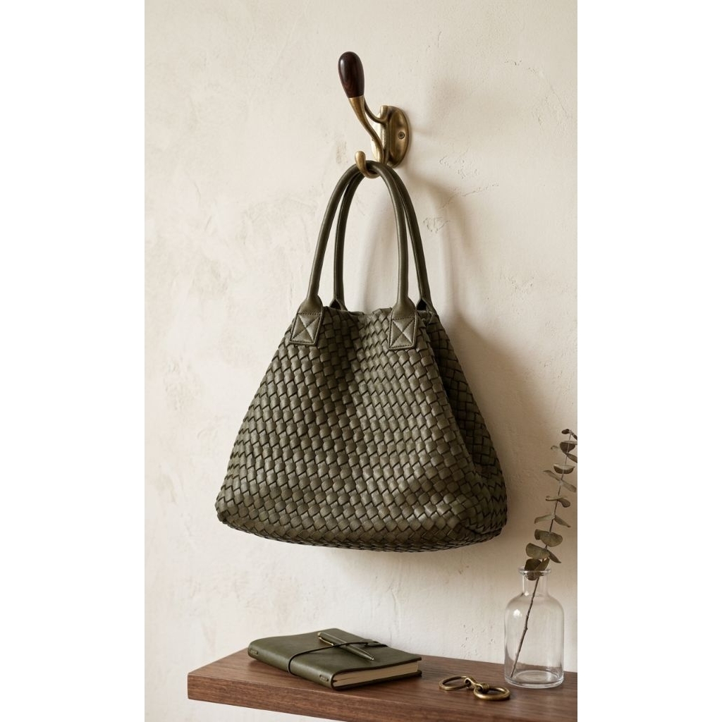 TAS WANITA TOTE BAG BOTEGA CABAT ARMY