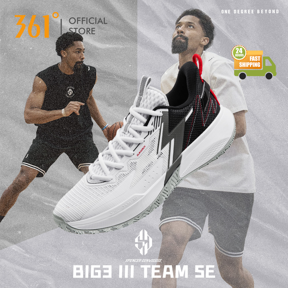 361 Degrees Big3 Team Se Men Basketball Shoes Wear-Resistant Non-Slip Breathable Training | Sepatu t
