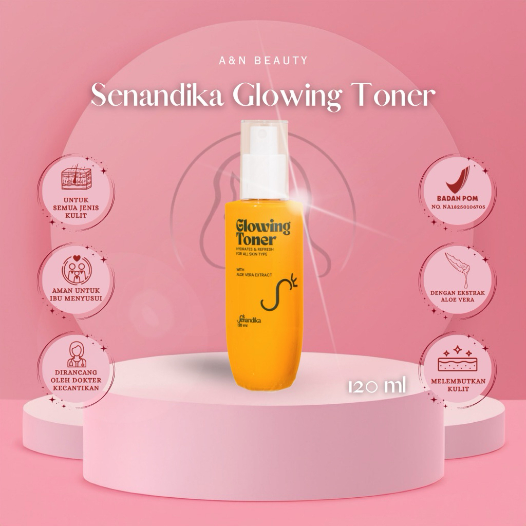 SENANDIKA Glowing Toner 120ml Tocopherol Aloevera BPOM