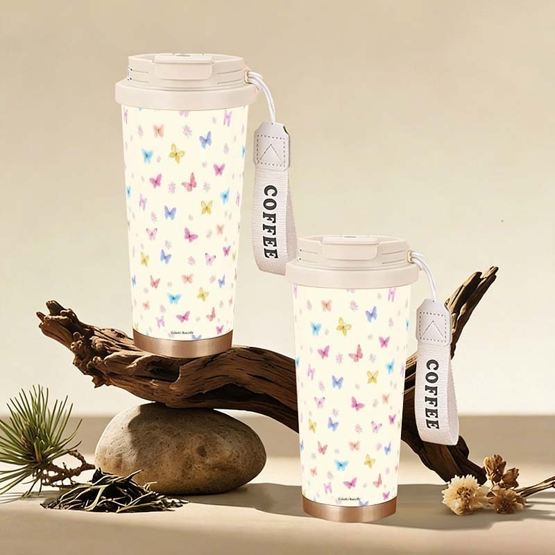 Tumbler Stainless Steel 316 500ml Colorful butterflies Kupu-kupu - Tahan Panas & Dingin, Anti Tumpah