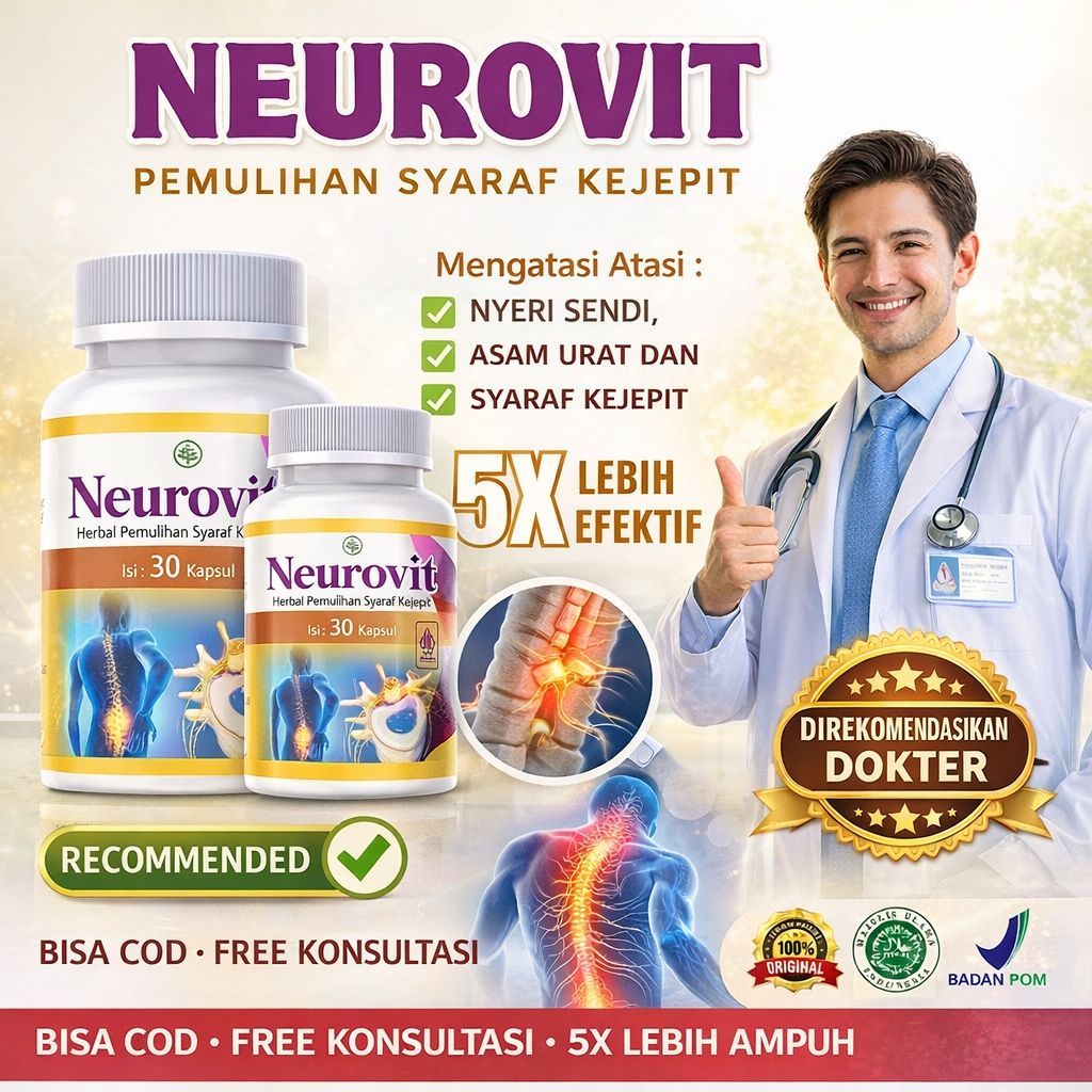 NEUROVIT - Vitamin Saraf | Bantu Atasi Saraf Kejepit, Nyeri Sendi, Nyeri Otot, Kesemutan, & Kelumpuh
