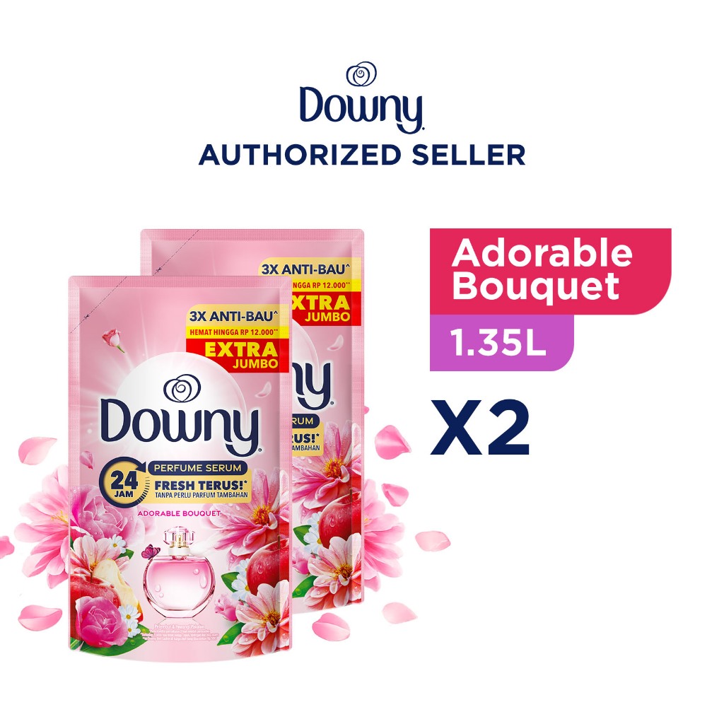 Downy Pelembut dan Pewangi Pakaian Kenzo Adorable Bouquet Refill 1.35L Paket Isi 2