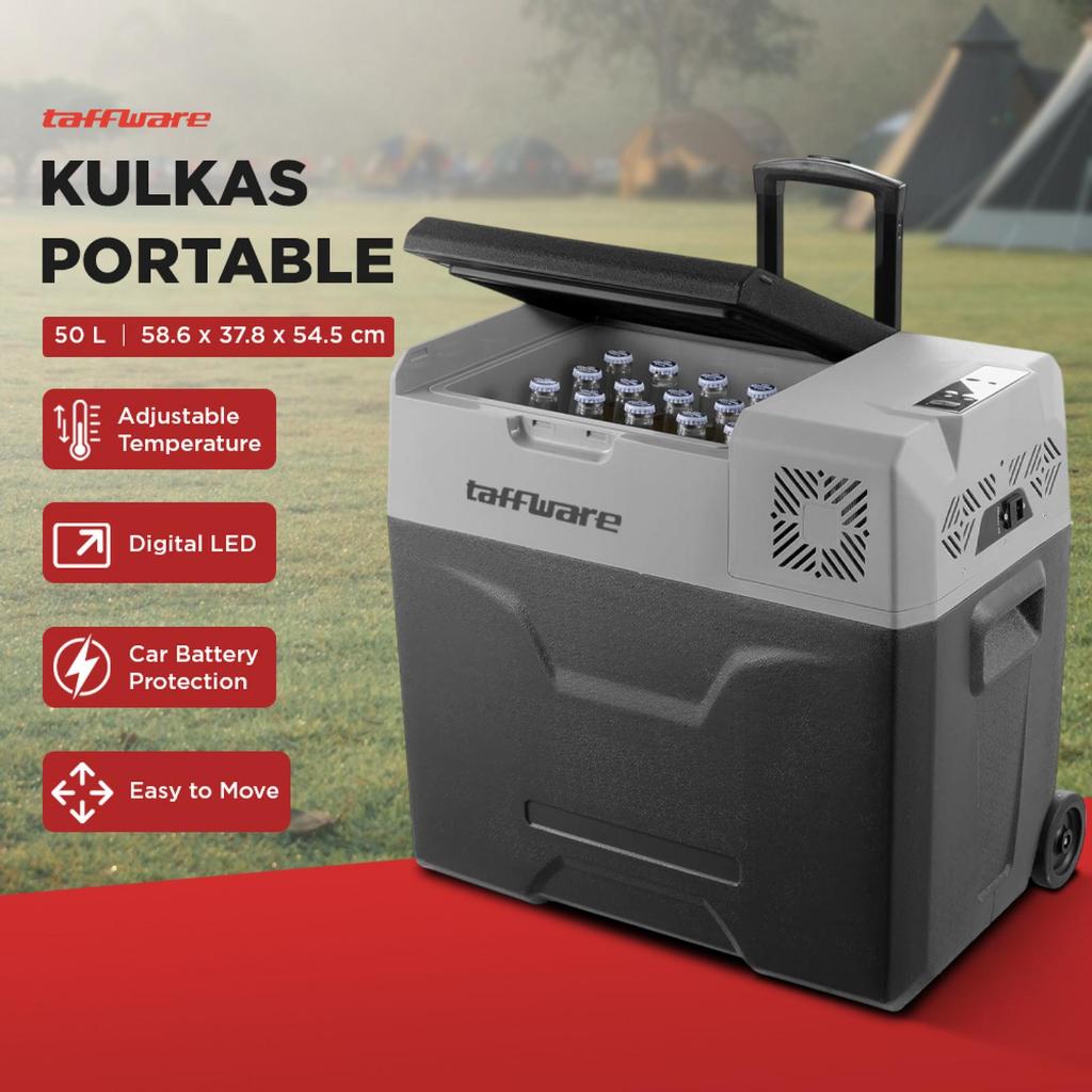 Kulkas Portable 50L Liter Mobil Cooler Box Fridge Freezer Pendingin Car 45W 220V CX50