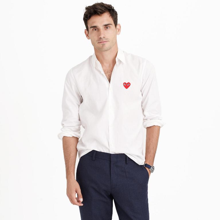 Kemeja CDG PLAY Putih dan Hitam Cowok SHIRT FOR MEN Heart Hati (READYSTOCK)