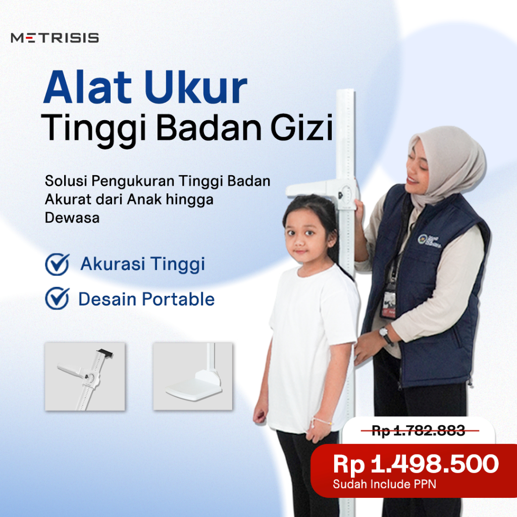 Alat Ukur Tinggi Badan Gizi/Tinggi Badan Dewasa/Stadiometer/Pengukur Tinggi Badan/ Bahan Plastik TER