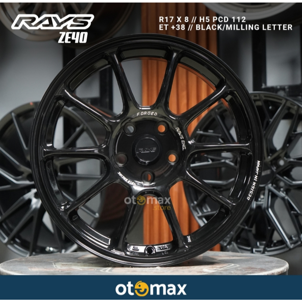 Velg Mobil Volk Rays ZE40 Ring 17 H5 Black Milling Leter