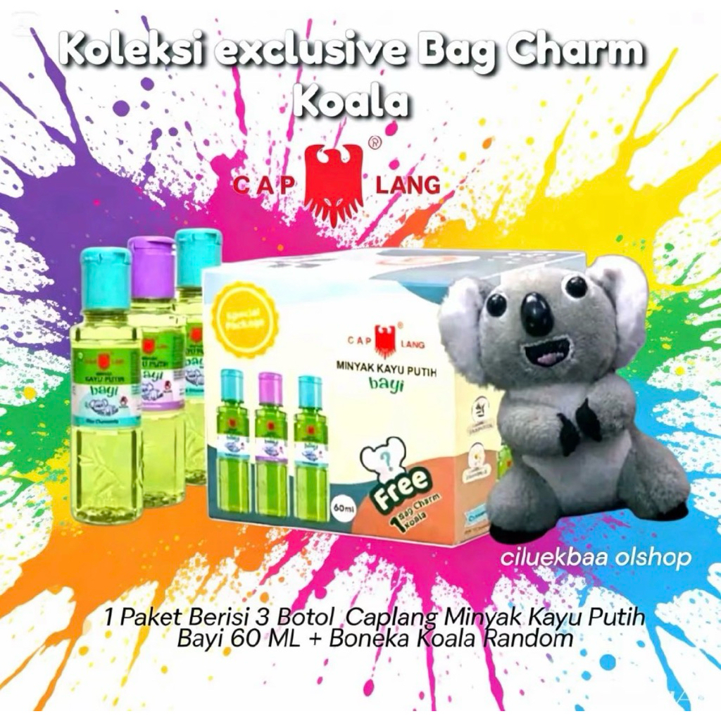 paket mkpb 60 3pcs free boneka koala | caplang minyak kayu putih bayi