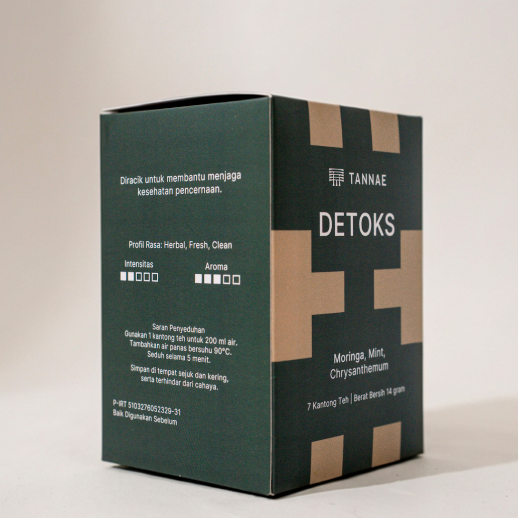 TANNAE Teh Detoks Daun Kelor | Teh Herbal Pencernaan Mint Chrysanthemum Organik NTT