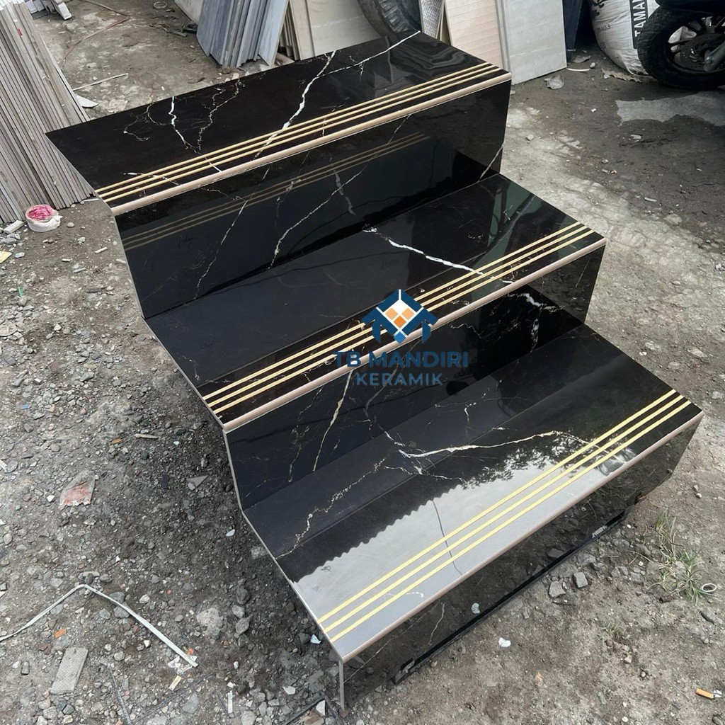 Granit tangga 30x80 20x80 Busto Black | Glossy