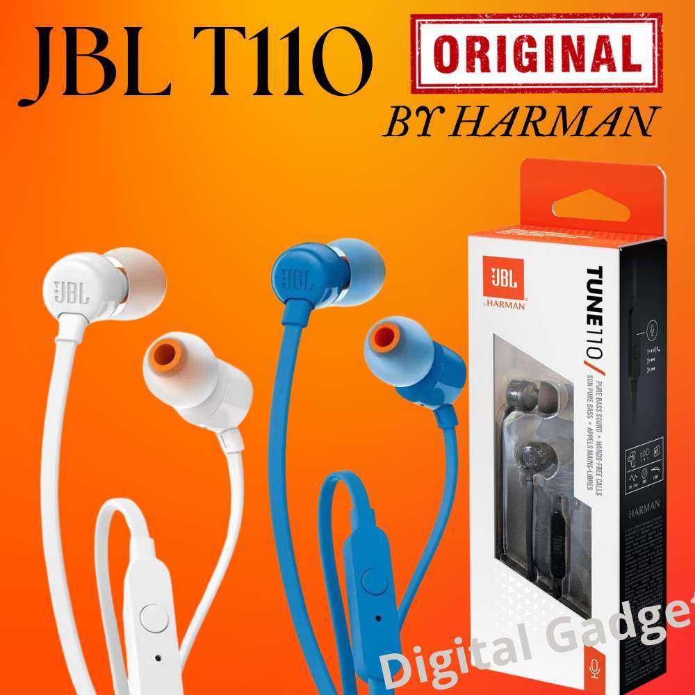 Headset JBL T110 Original by Harman – Earphone In-Ear Bass Mantap dengan Mic