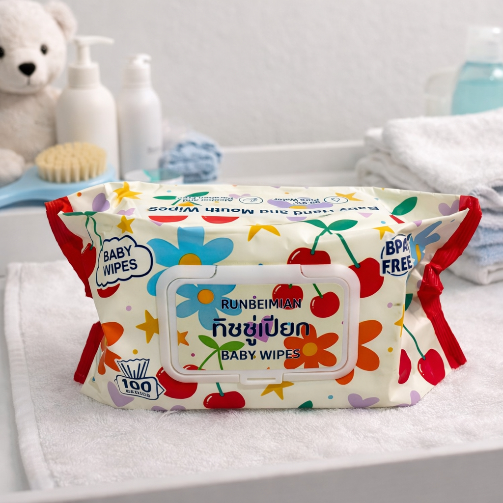 TISU QUEEN 3PCS Tissue Basah Jumbo Isi 100Sheet Dengan Penutup Flip Top Bahan Lembut & Aman untuk Ku