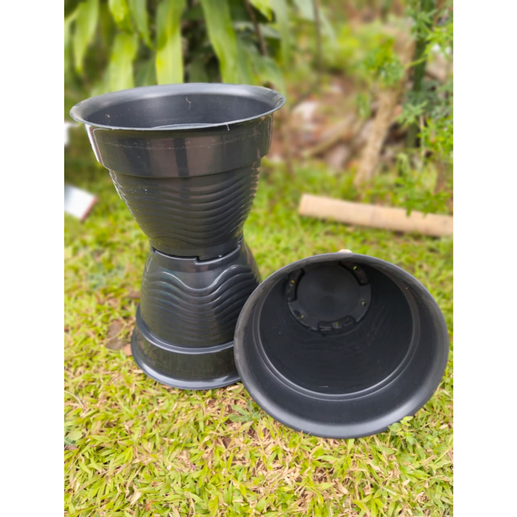 Pot Bunga Pot Ombak 40 Hitam Pot Plastik 40 Hitam Pot Bunga 40 Hitam