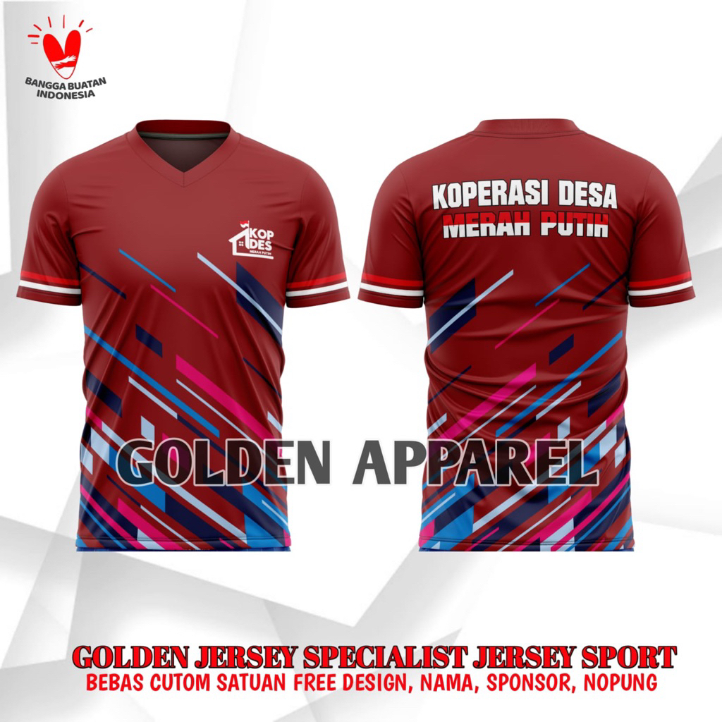 KAOS JERSEY KOPDES KOPERASI DESA MERAH PUTIH PRINTING TERBARU/BAJU KAOS KOPERASI DESA MERAH PUTIH KD